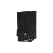 Solid Antique Brass Hardware &amp; Heavy-Duty Dual Zipper Detail on Portland Full-Grain Leather Card Holder نسائي