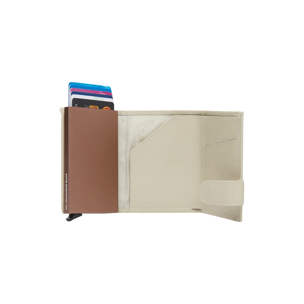Sabana Full-Grain Leather Card Holder نسائي - Structured Side Profile Showing Gusset Depth &amp; Expansion Capacity