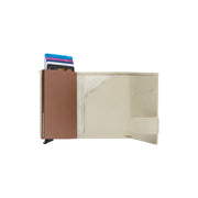 Sabana Full-Grain Leather Card Holder نسائي - Structured Side Profile Showing Gusset Depth &amp; Expansion Capacity