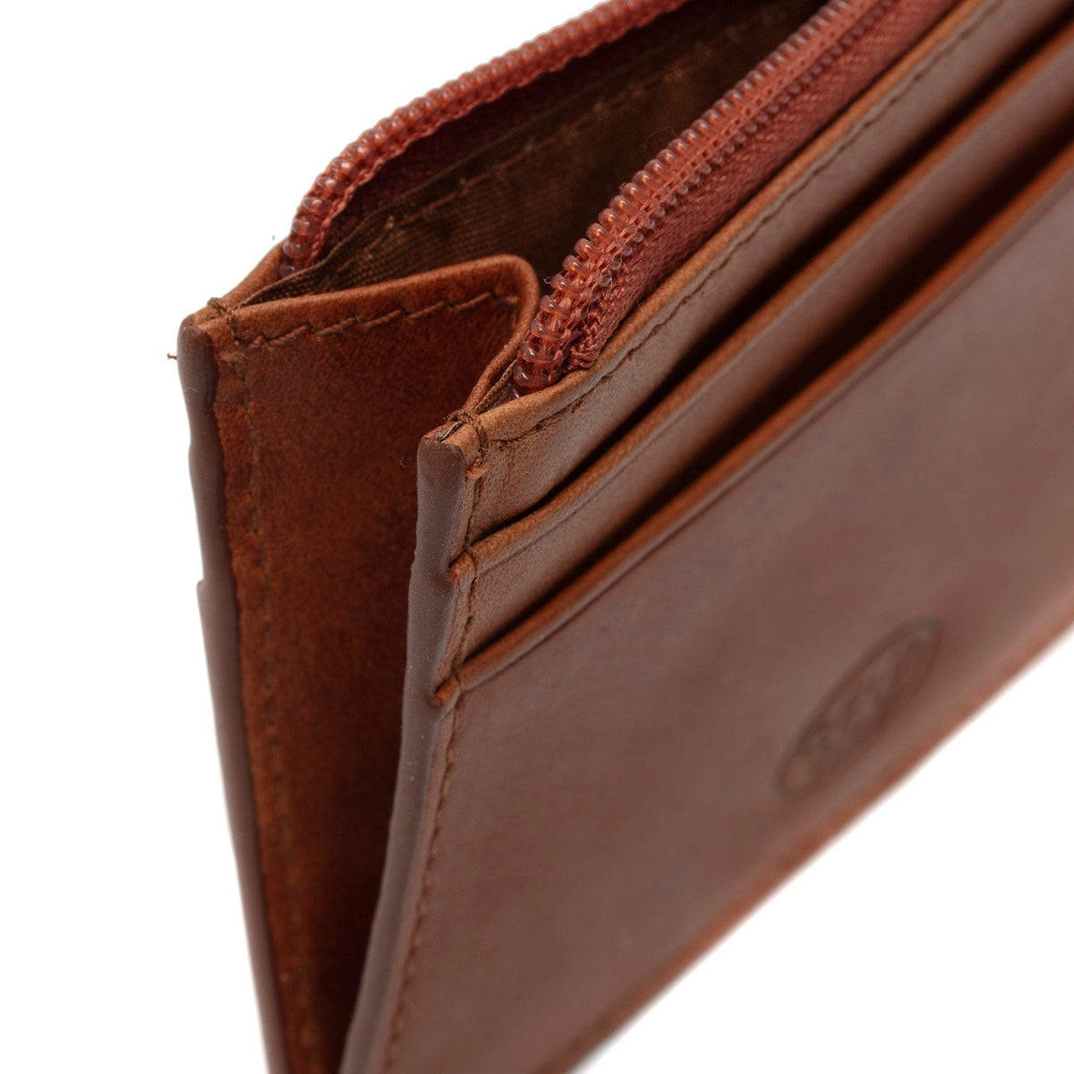Cognac Leather Card Wallet نسائي, detail view 3
