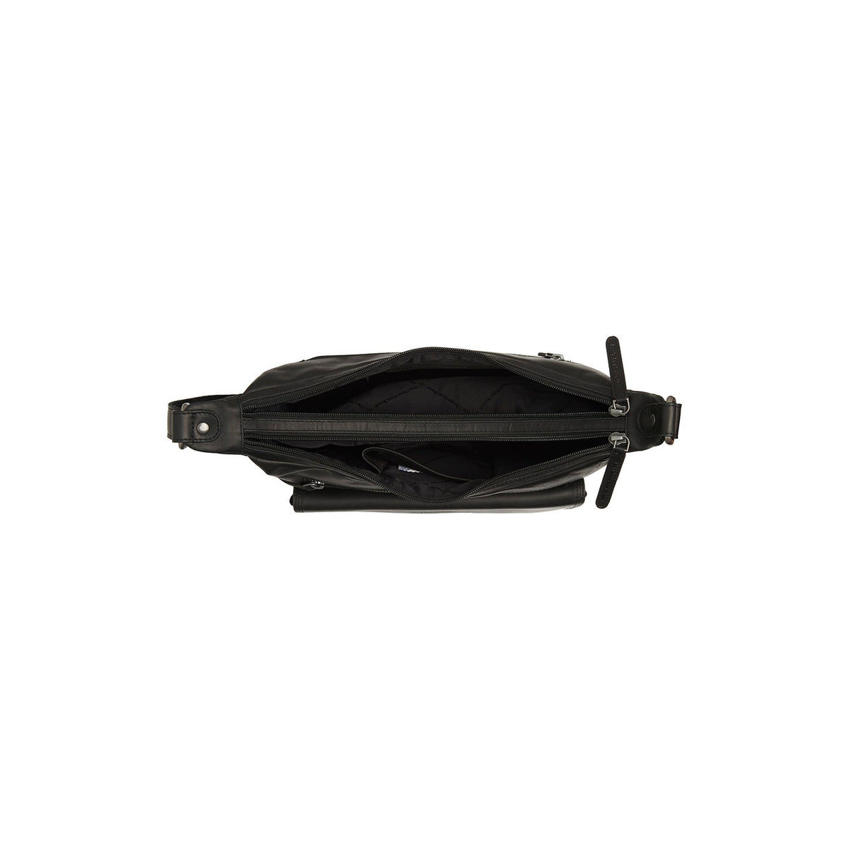 Solid Antique Brass Hardware &amp; Heavy-Duty Dual Zipper Detail on Bryson Full-Grain Leather Crossbody Bag نسائي