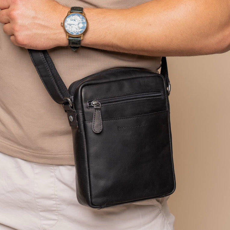 Laveno Full-Grain Leather Crossbody Bag رجالي