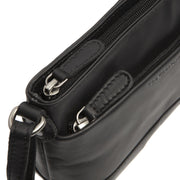Salerno Full-Grain Leather Crossbody Bag نسائي - Structured Side Profile Showing Gusset Depth &amp; Expansion Capacity