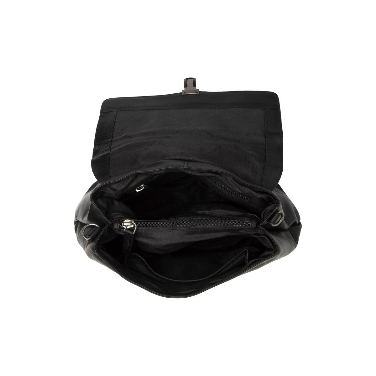 Close-Up Detail of Classic Collar &amp; Heavy-Duty Zipper Hardware on Angera Full-Grain Leather Handbag نسائي