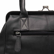 Dorin Full-Grain Leather Handbag نسائي - Lateral Side Profile View Showing Sleeve Cut &amp; Athletic Taper Fit