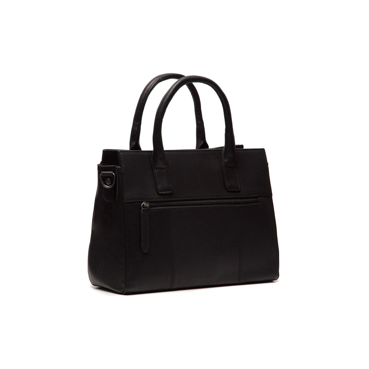 Tailored Rib Cuffs &amp; Hem Craftsmanship Construction Detail on Garda Full-Grain Leather Handbag نسائي