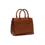 Styled Fit Perspective of Garda Full-Grain Leather Handbag نسائي on Model - Natural Daylight Drape