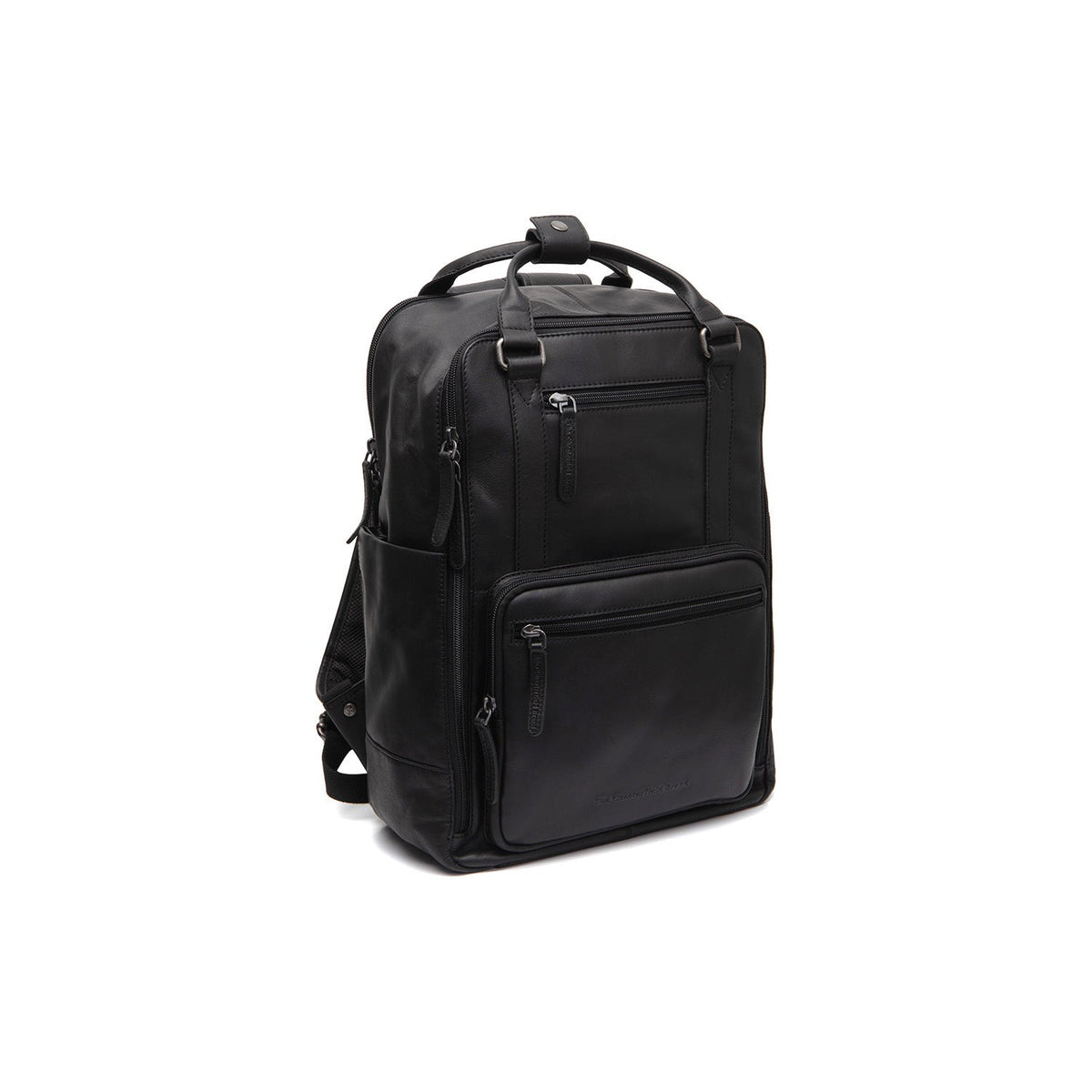 Calden Full-Grain Leather Laptop Backpack نسائي in Classic 100% Full-Grain Leather - Full Exterior Front Profile View | Buy Online