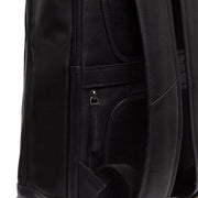 Solid Antique Brass Hardware &amp; Heavy-Duty Dual Zipper Detail on Detroit Full-Grain Leather Laptop Backpack نسائي