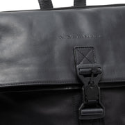 Solid Antique Brass Hardware &amp; Heavy-Duty Dual Zipper Detail on Trondheim Full-Grain Leather Laptop Backpack نسائي