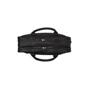 Solid Antique Brass Hardware &amp; Heavy-Duty Dual Zipper Detail on Boston Full-Grain Leather Laptop Bag رجالي