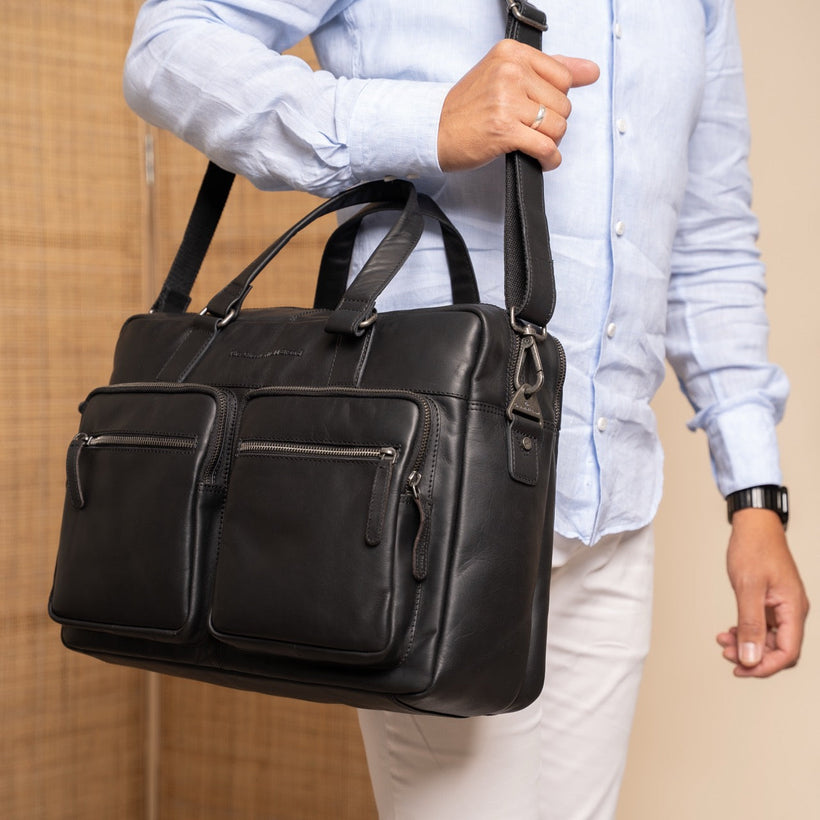 Misha Full-Grain Leather Laptop Bag نسائي