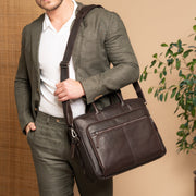 Tacama Full-Grain Leather Laptop Bag نسائي – alternate product view 3