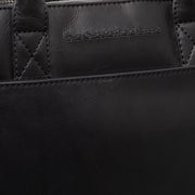 Solid Antique Brass Hardware &amp; Heavy-Duty Dual Zipper Detail on Tilbury Full-Grain Leather Laptop Bag نسائي