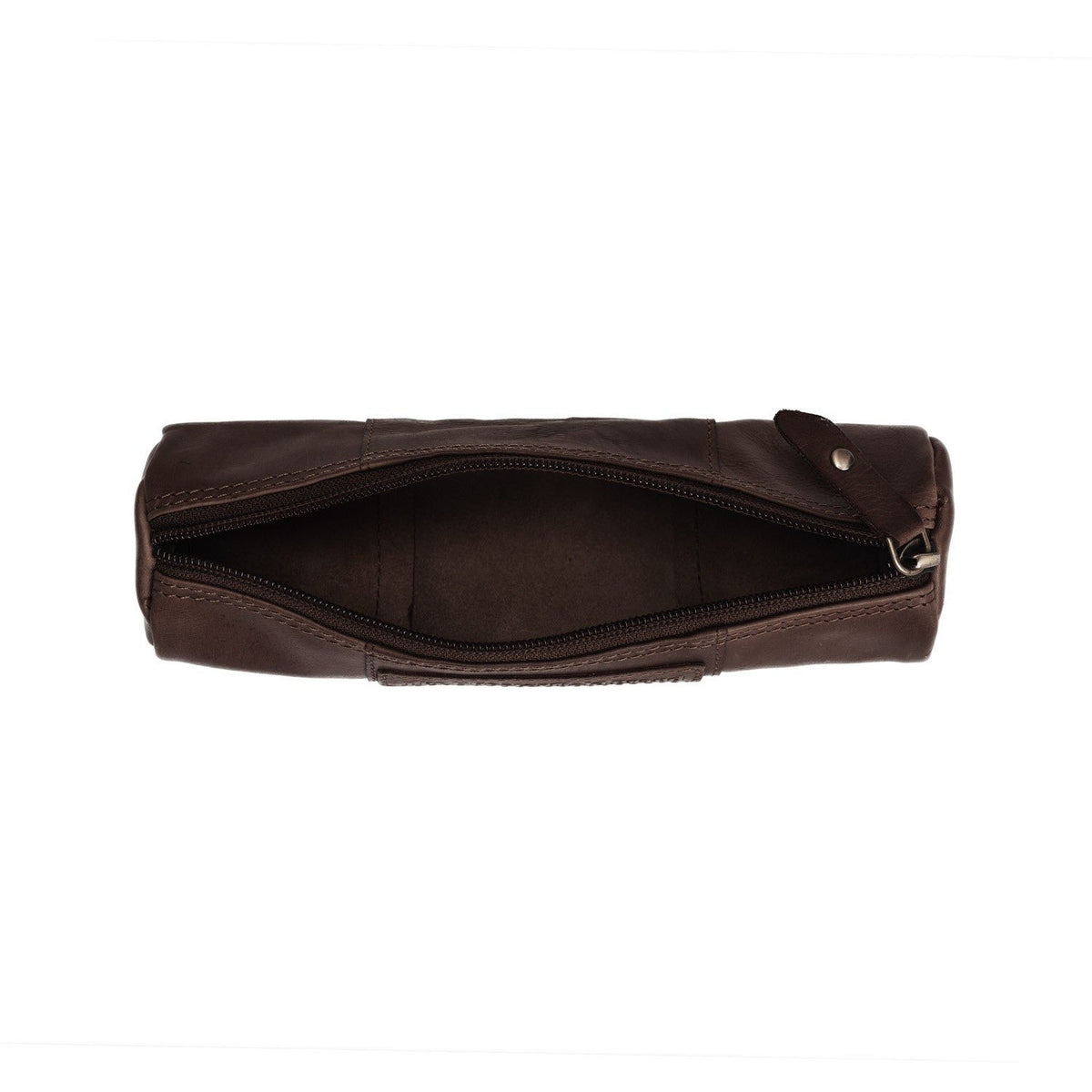Tailored Rib Cuffs &amp; Hem Craftsmanship Construction Detail on Leather Pencil Case Lea نسائي