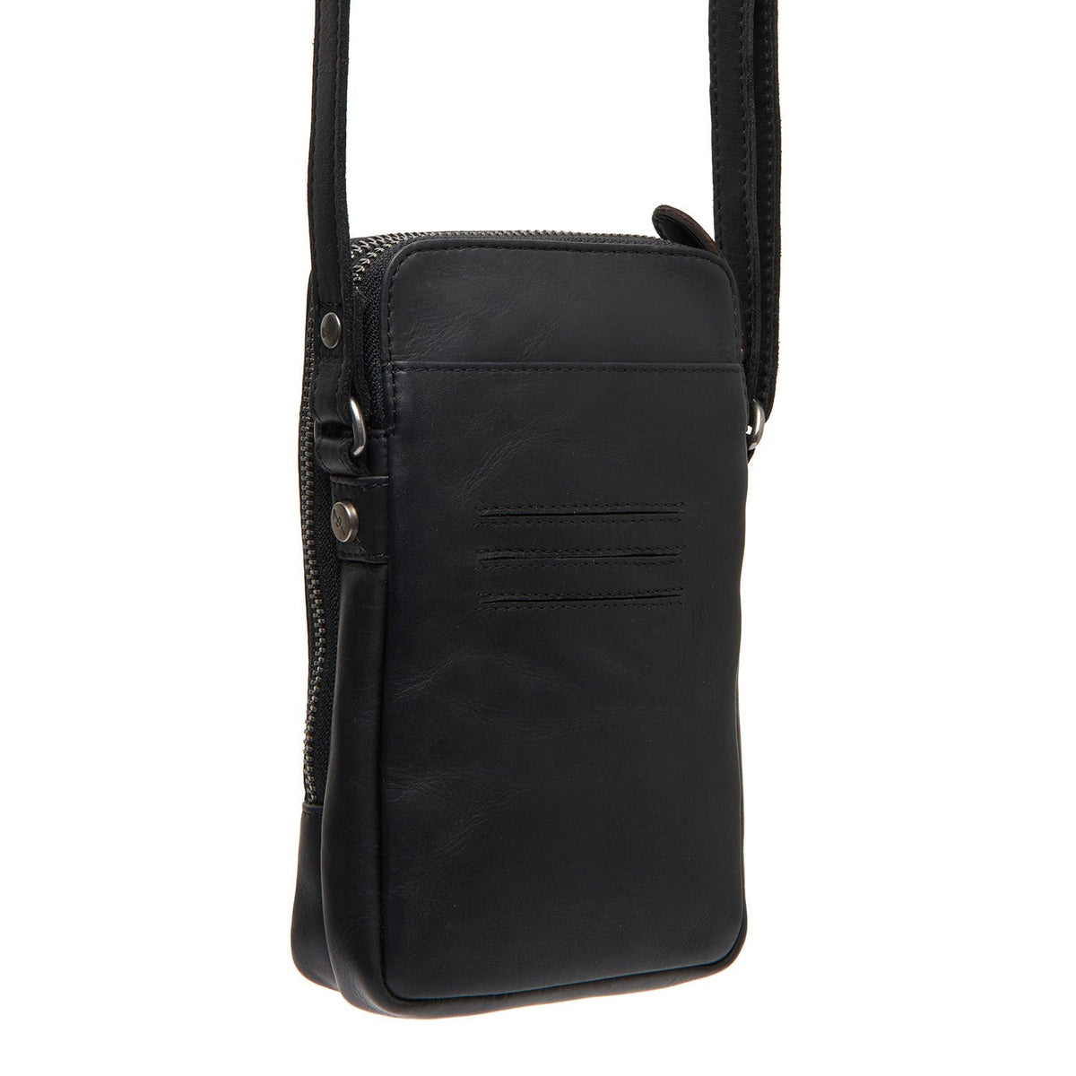 
Tailored Rib Cuffs & Hem Craftsmanship Construction Detail on Alesund جلد طبيعي فل جرين Phone Bag