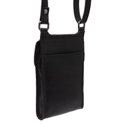 Tailored Rib Cuffs &amp; Hem Craftsmanship Construction Detail on Nebra Full-Grain Leather Phone Bag نسائي