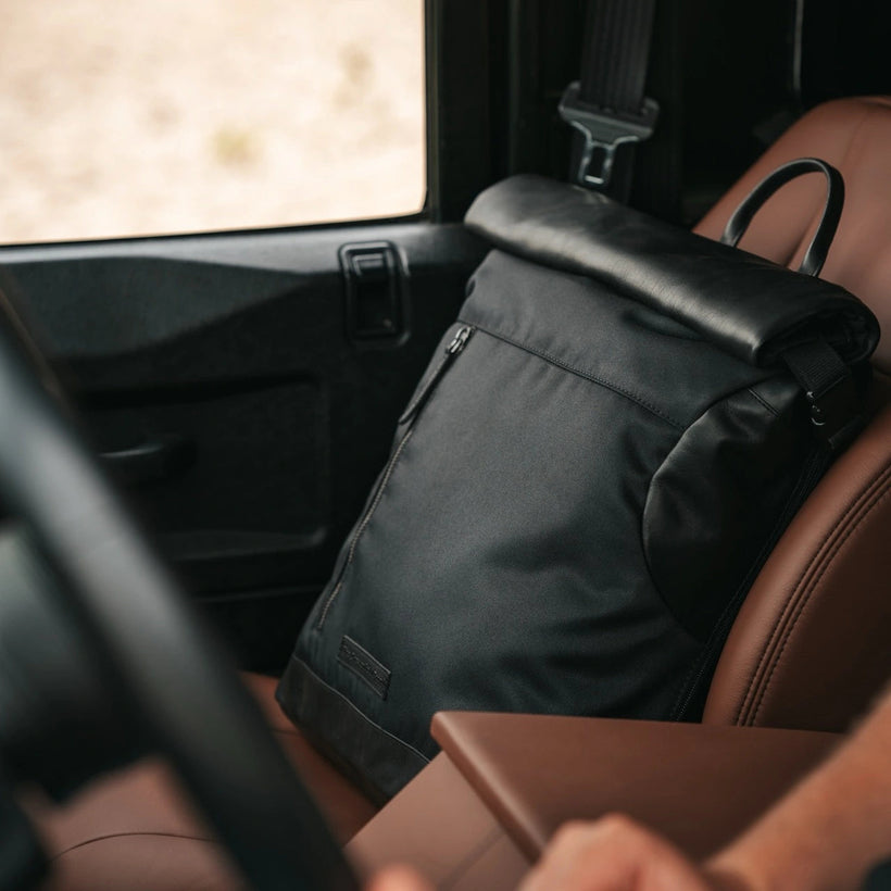 Bornholm Full-Grain Leather Roll-top Backpack نسائي