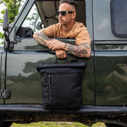 Bornholm Full-Grain Leather Roll-top Backpack نسائي - Structured Side Profile Showing Gusset Depth &amp; Expansion Capacity