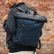 Bornholm Full-Grain Leather Roll-top Backpack نسائي – alternate product view 2