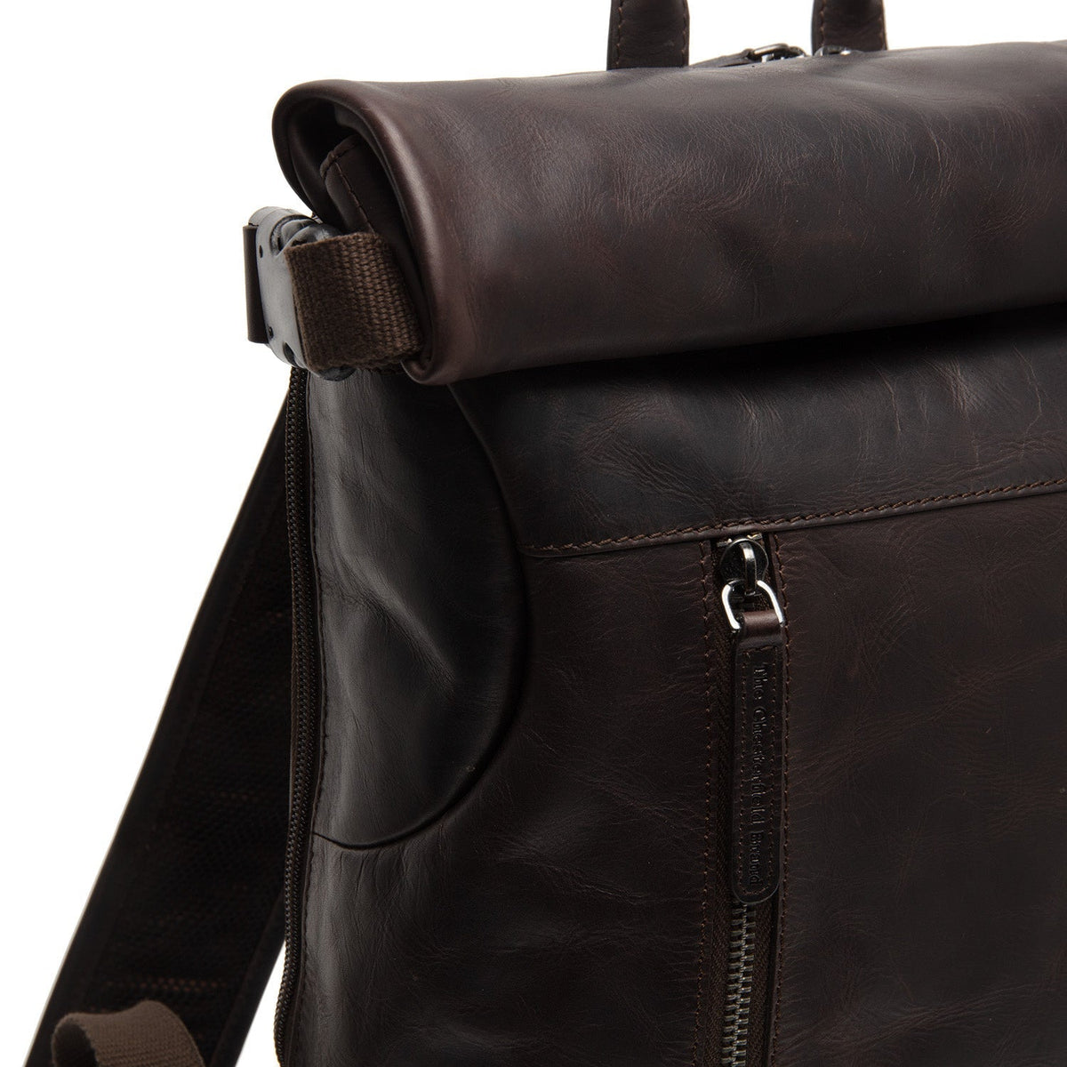 Mazara Full-Grain Leather Roll-top Backpack نسائي – alternate product view 2