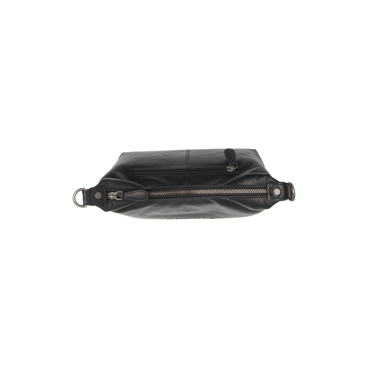 Solid Antique Brass Hardware &amp; Heavy-Duty Dual Zipper Detail on Christie Full-Grain Leather Shoulder Bag نسائي
