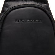 Solid Antique Brass Hardware &amp; Heavy-Duty Dual Zipper Detail on Leather Sling Bag Bowey نسائي