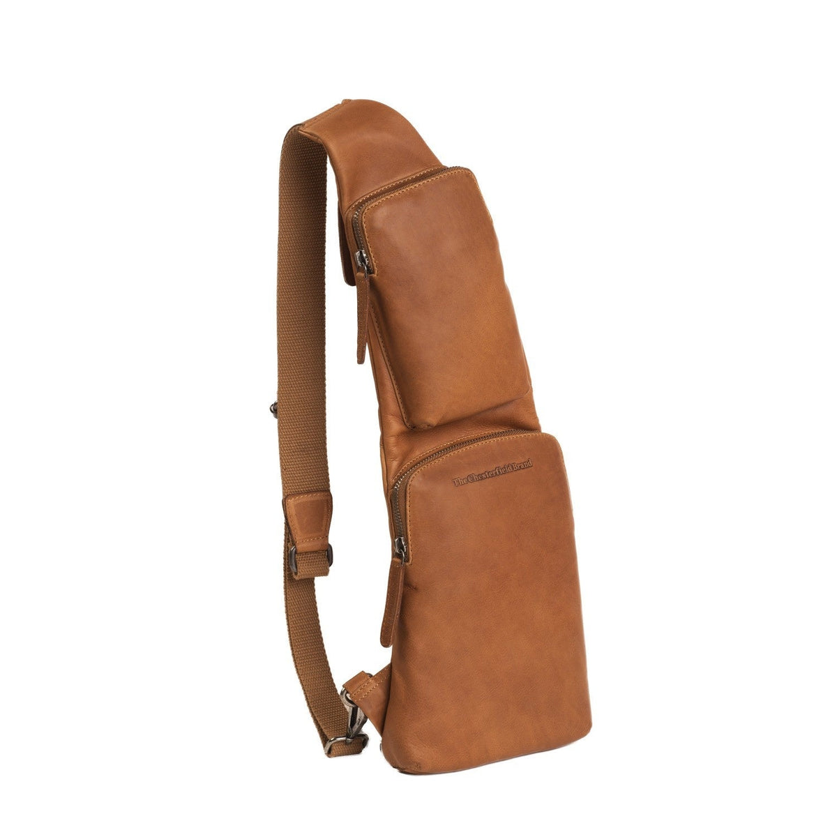 Cognac Leather Sling Bag Logan نسائي, front view