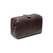 Styled Fit Perspective of Biassa Full-Grain Leather Toiletry Bag نسائي on Model - Natural Daylight Drape