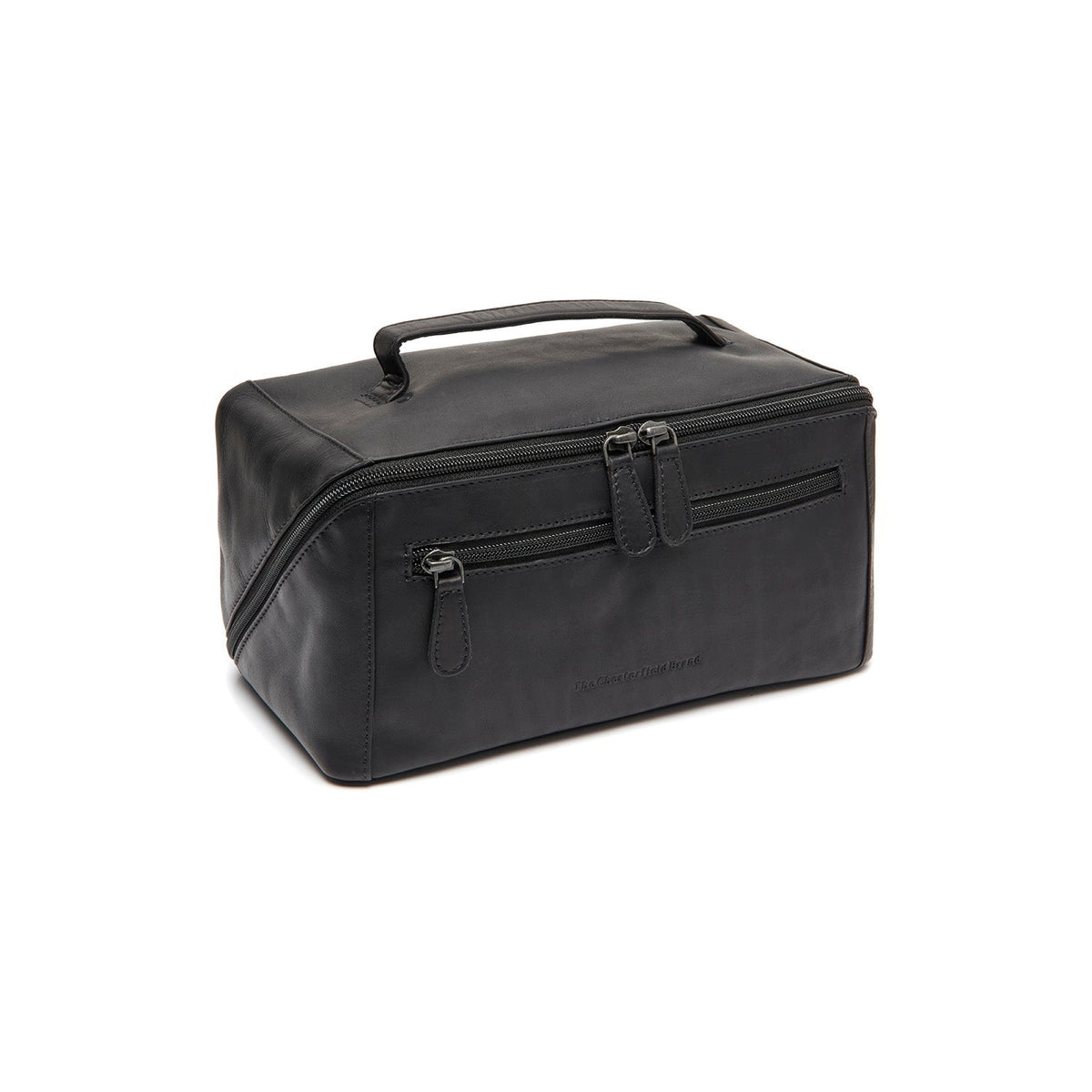Elmia Full-Grain Leather Toiletry Bag نسائي in Classic 100% Full-Grain Leather - Front Profile View &amp; Tailored Silhouette | Buy Online