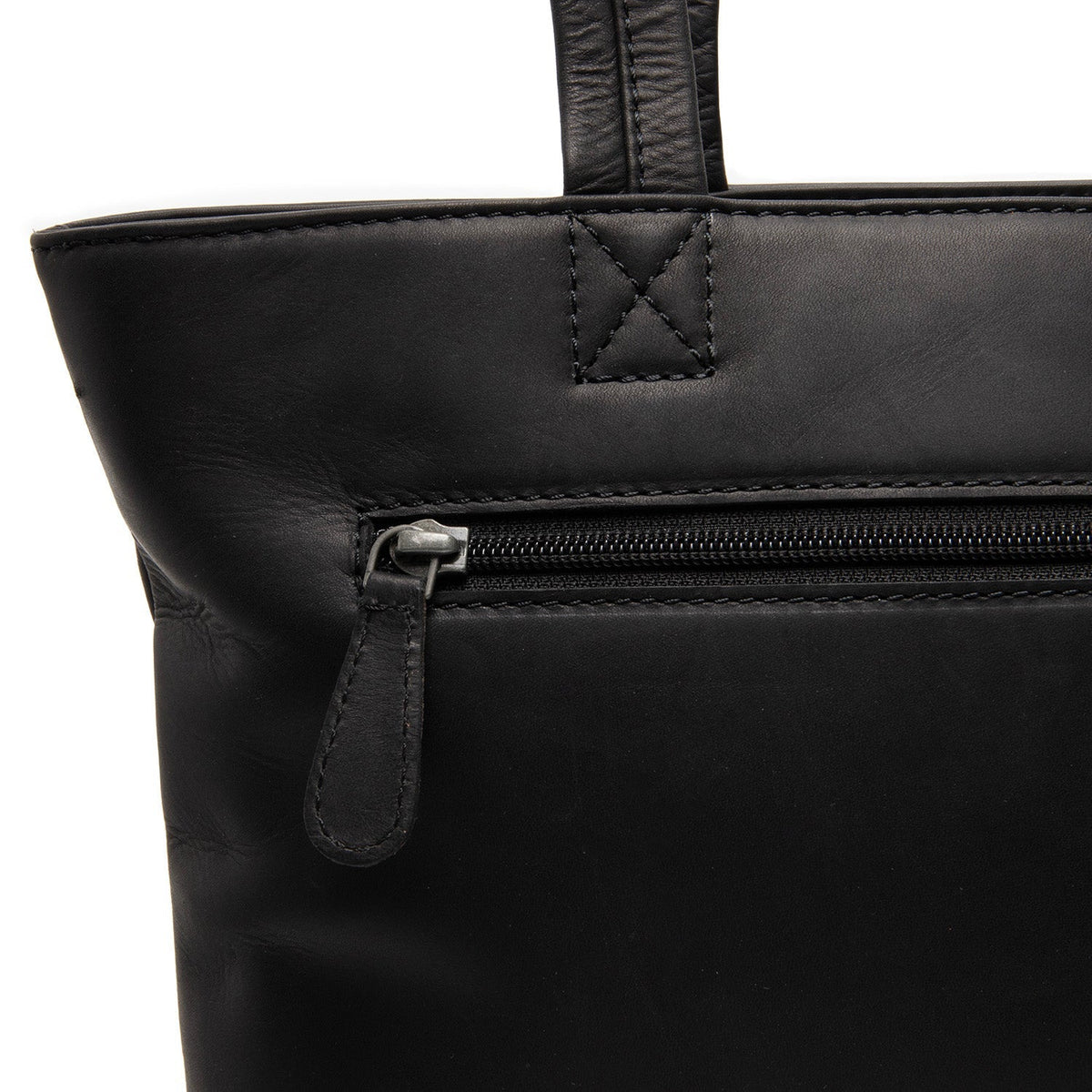 Alveron Full-Grain Leather Tote Bag نسائي - Structured Side Profile Showing Gusset Depth &amp; Expansion Capacity