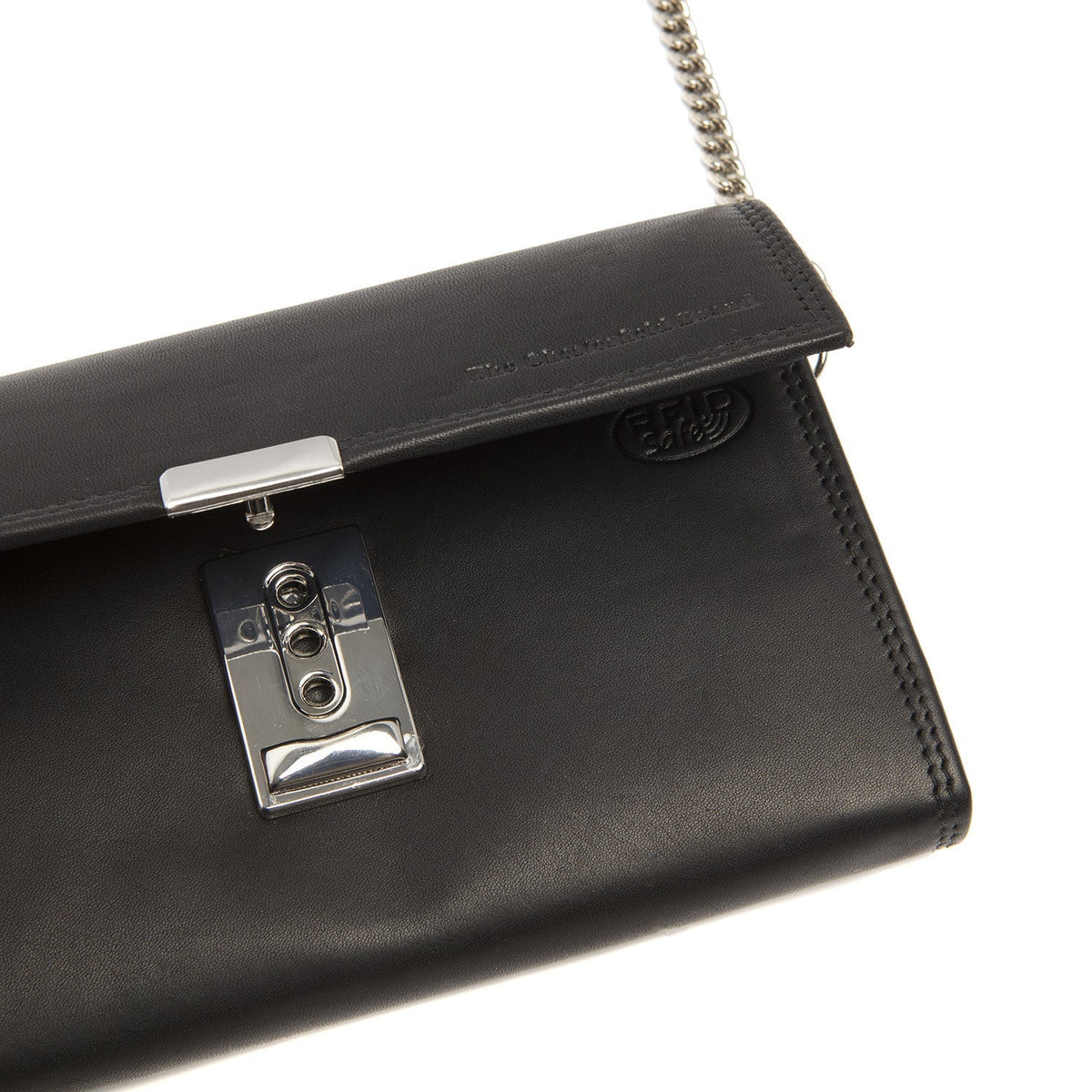 Elba Full-Grain Leather Waiter Wallet نسائي - Structured Side Profile Showing Gusset Depth &amp; Expansion Capacity