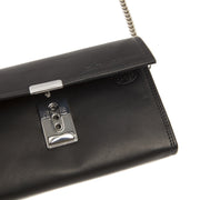 Elba Full-Grain Leather Waiter Wallet نسائي - Structured Side Profile Showing Gusset Depth &amp; Expansion Capacity