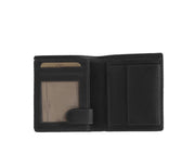 Solid Antique Brass Hardware & Heavy-Duty Dual Zipper Detail on Carl Full-Grain Leather Wallet