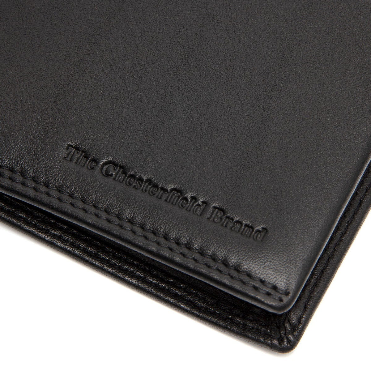 Solid Antique Brass Hardware & Heavy-Duty Dual Zipper Detail on Hanson Full-Grain Leather Wallet