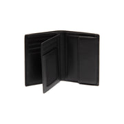 Classic 100% Full-Grain leather Wallet - Rear Perspective Showing Reinforced Leather Straps & Stitching