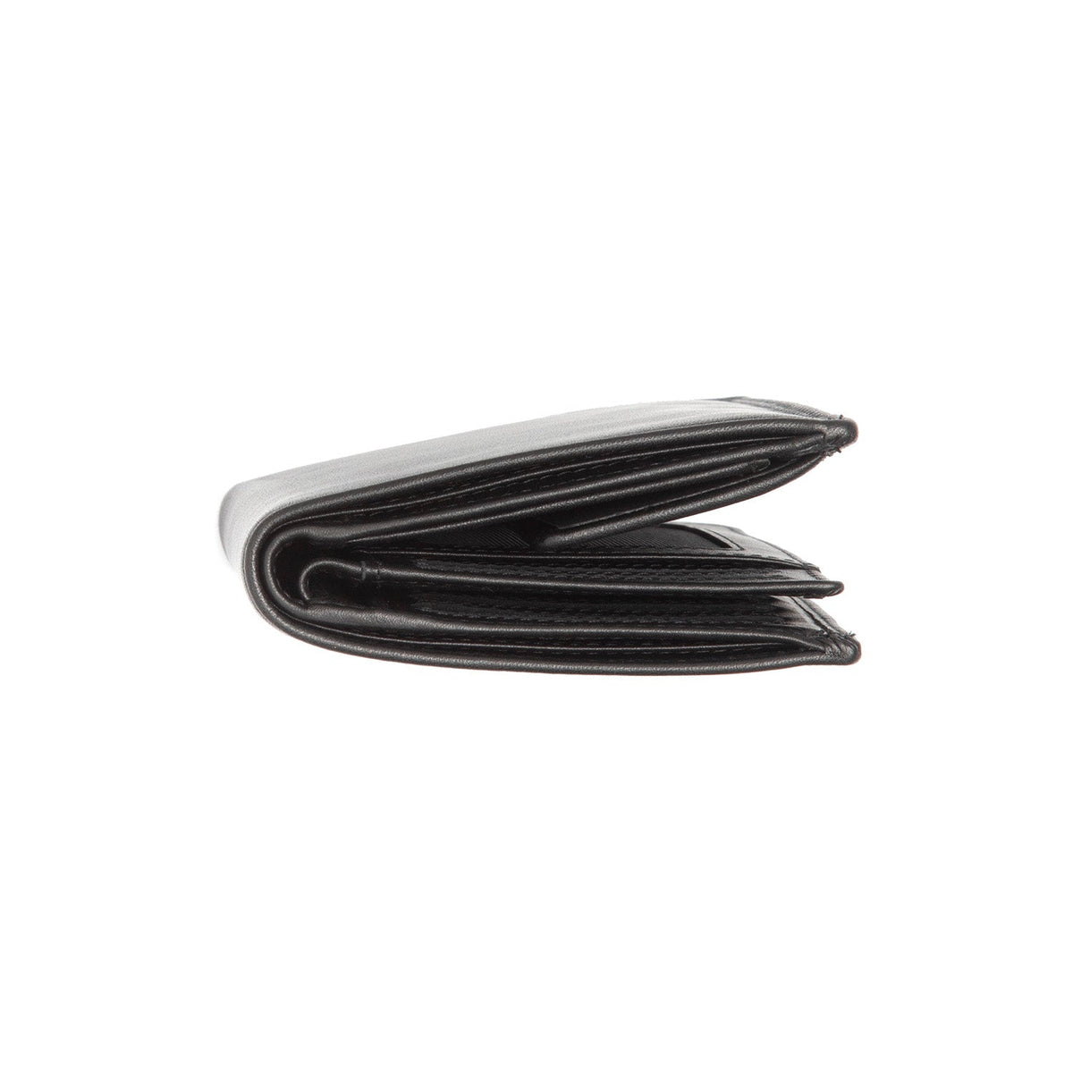 Hanson Full-Grain Leather Wallet - Structured Side Profile Showing Gusset Depth & Expansion Capacity