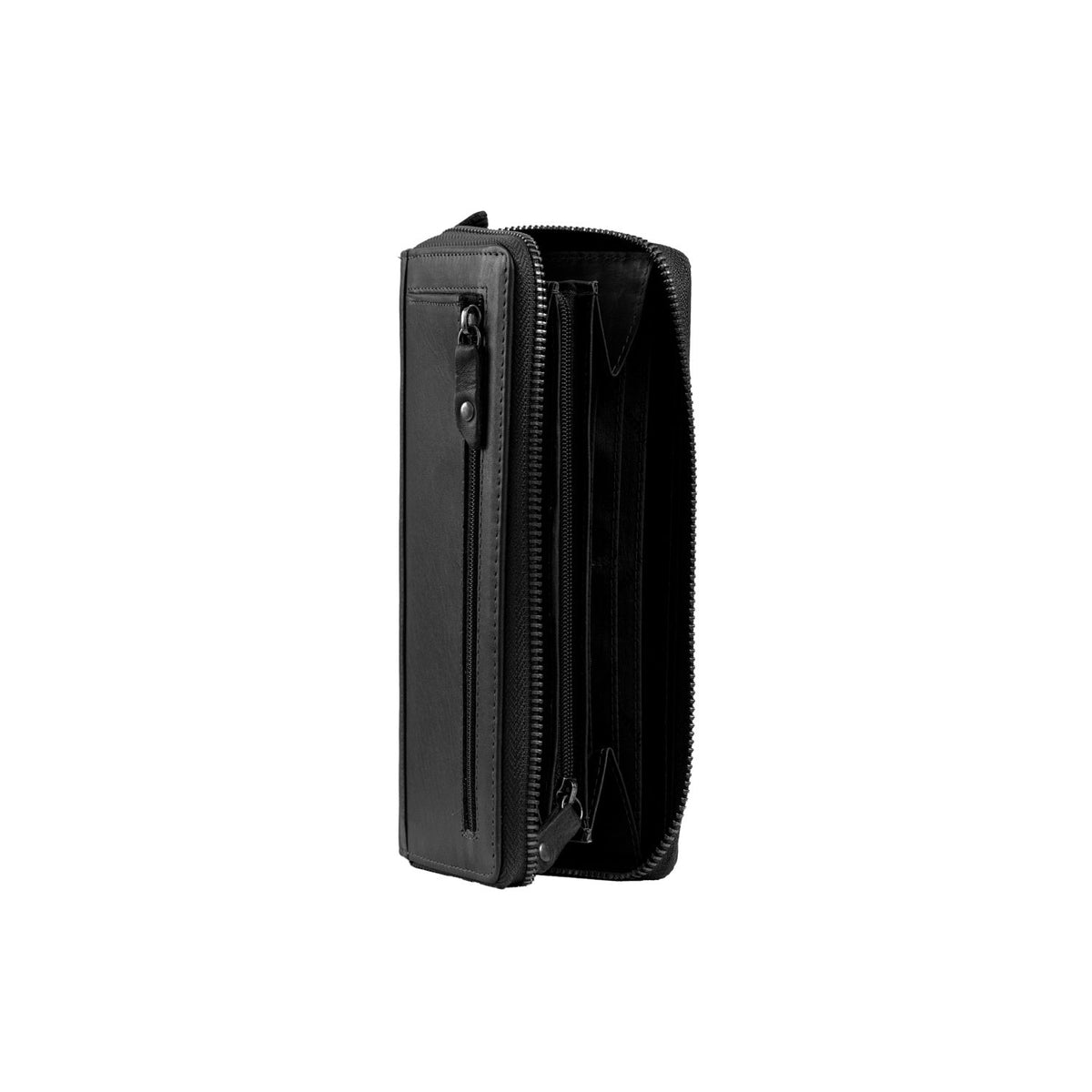 Nova Full-Grain Leather Wallet نسائي - Structured Side Profile Showing Gusset Depth &amp; Expansion Capacity