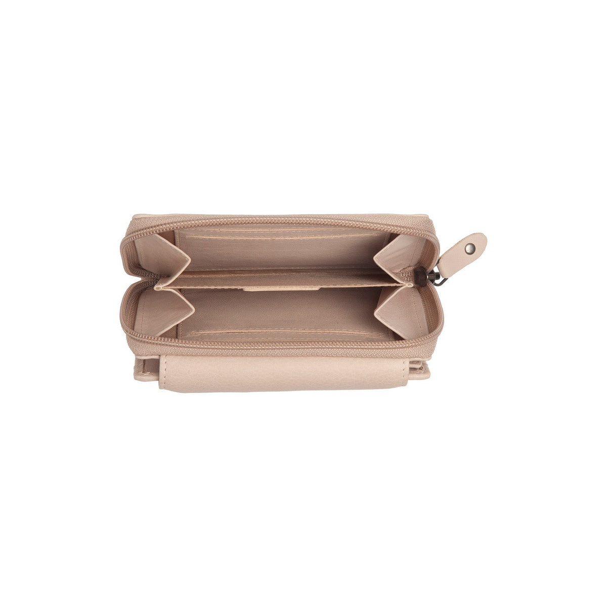Orveta Full-Grain Leather Wallet نسائي - Structured Side Profile Showing Gusset Depth &amp; Expansion Capacity