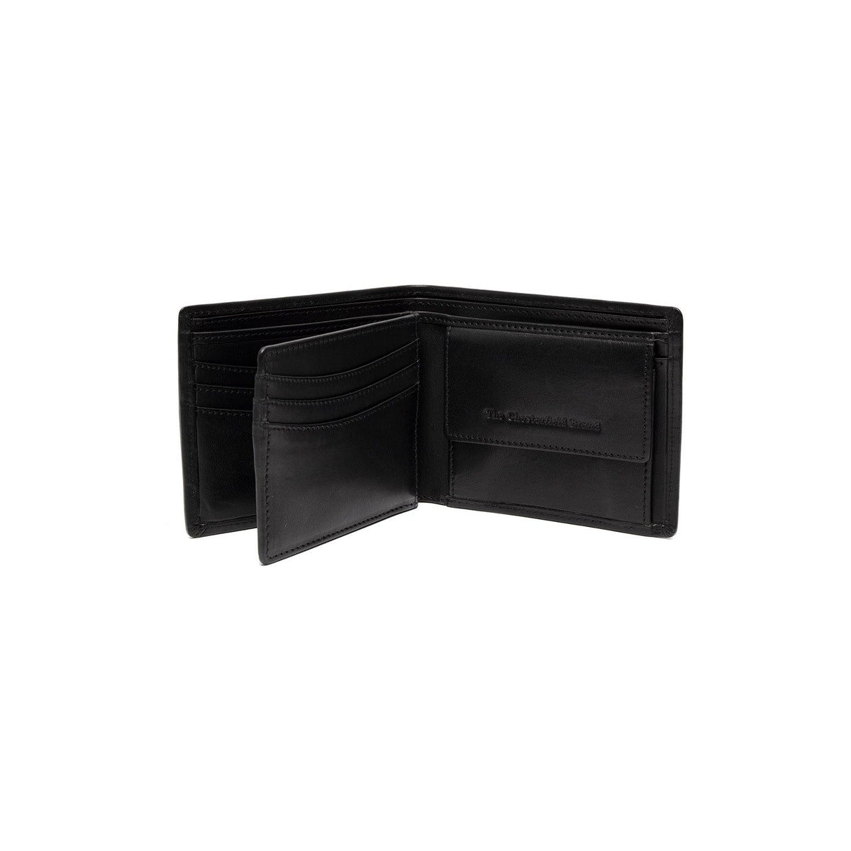 Positano Full-Grain Leather Wallet رجالي - Structured Side Profile Showing Gusset Depth &amp; Expansion Capacity