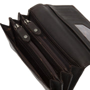 Salzburg Full-Grain Leather Wallet نسائي - Structured Side Profile Showing Gusset Depth &amp; Expansion Capacity