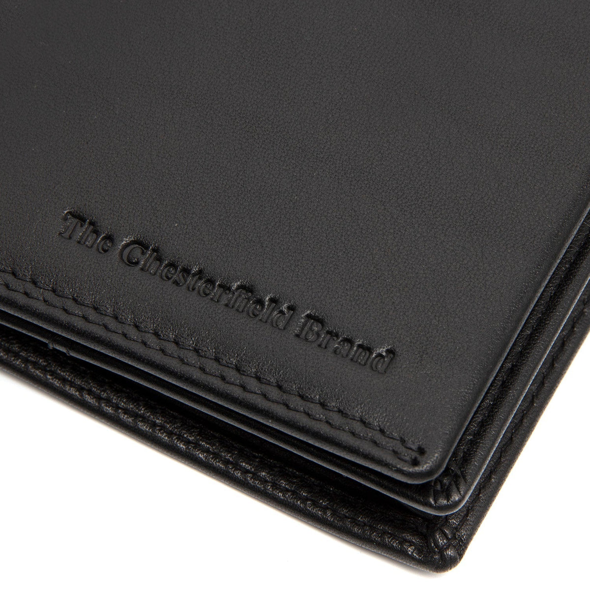 Solid Antique Brass Hardware & Heavy-Duty Dual Zipper Detail on Vincent Full-Grain Leather Wallet