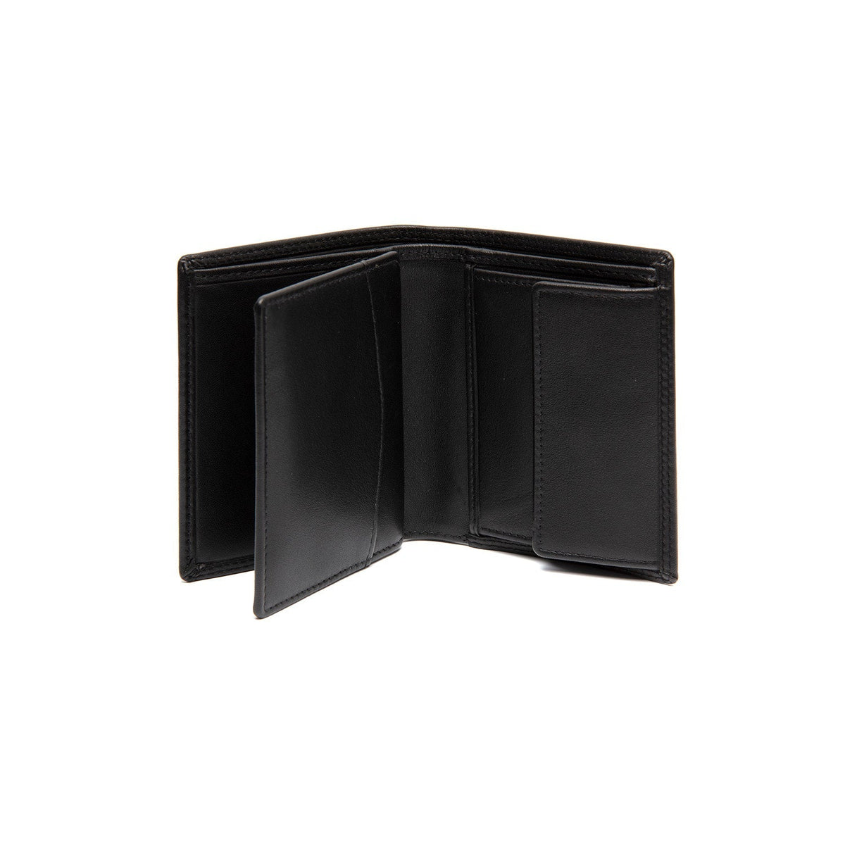 Classic 100% Full-Grain leather Wallet - Rear Perspective Showing Reinforced Leather Straps & Stitching