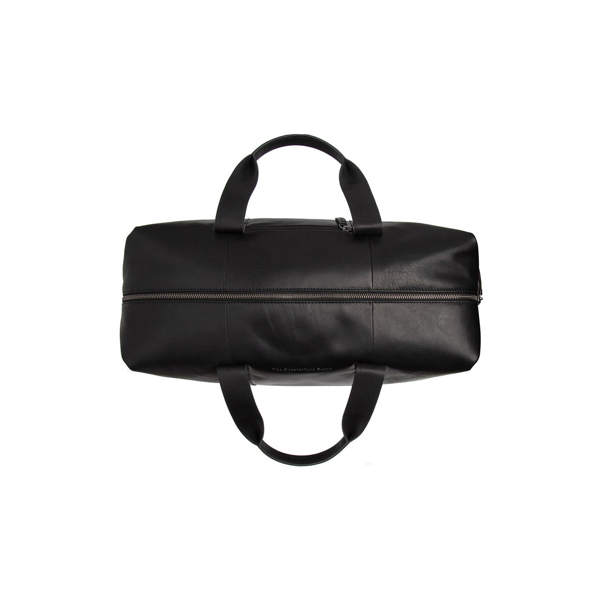 Solid Antique Brass Hardware &amp; Heavy-Duty Dual Zipper Detail on Conor Full-Grain Leather Weekender Bag نسائي