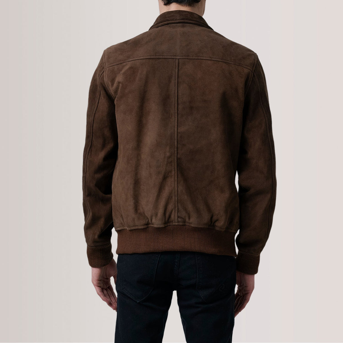Lester بني Suede جاكيت بومبر جلد رجالي – alternate product view 5