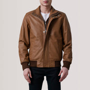 Lester بني Suede جاكيت بومبر جلد رجالي – alternate product view 4