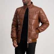Lucas جاكيت بومبر جلد رجالي – alternate product view 1