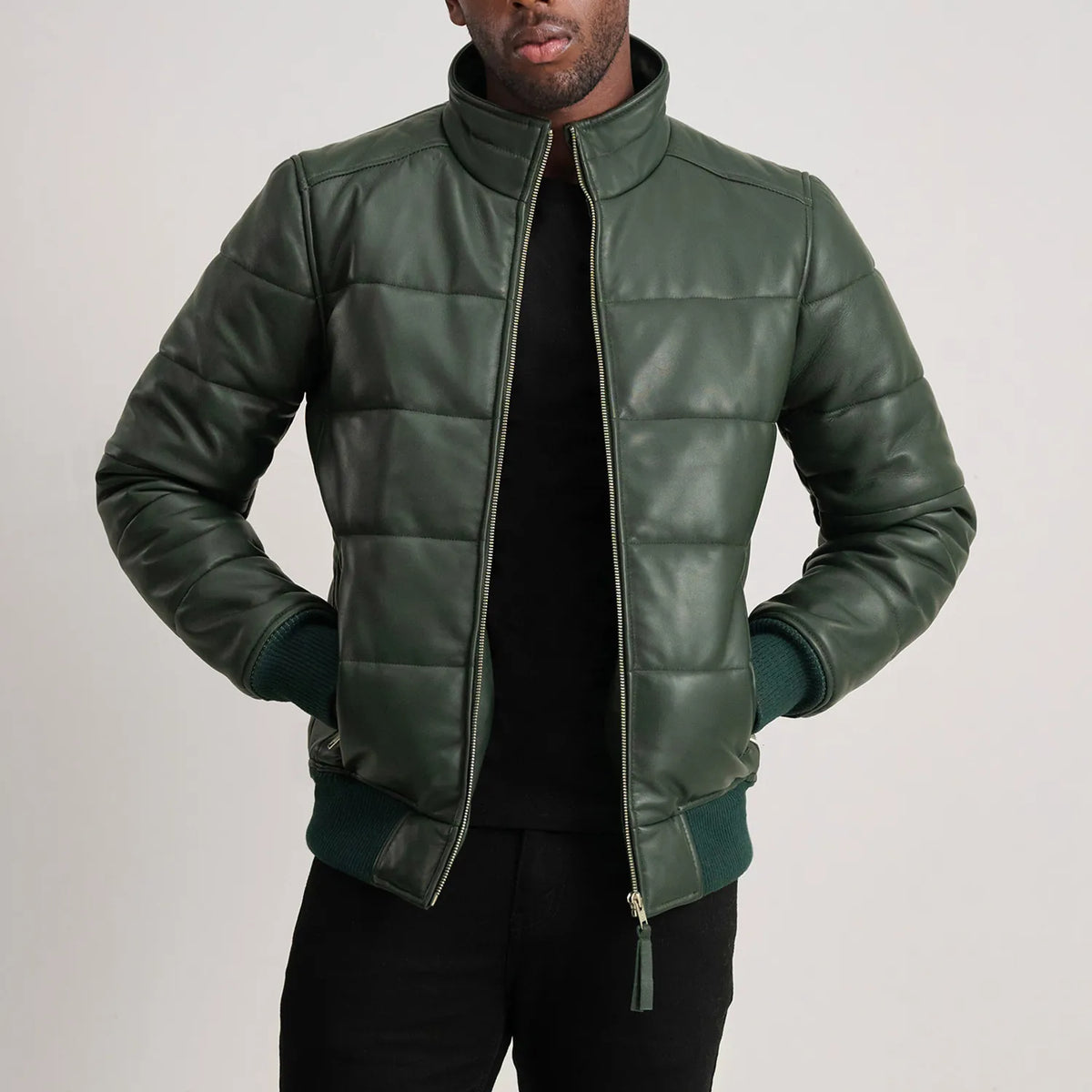 Lucas جاكيت بومبر جلد رجالي – alternate product view 1