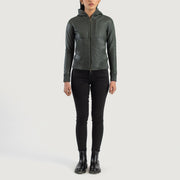 Luna Hooded جاكيت بومبر جلد نسائي – alternate product view 3