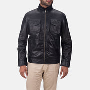 
Maurice أسود جاكيت جلد رجالي in Black Sheepskin Leather - عرض أمامي وقَصّة مفصلة أنيقة | شراء أونلاين عبر المتجر الرسمي